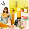 Stalinis plaktuvas Tefal Blend Up BL190AF0 — 0,85 l dubuo, 1000 W, 6 ašmenų Powelix, pulsas, ledo smulkinimas (Skaidri/Juoda/Smėlio spalvos)