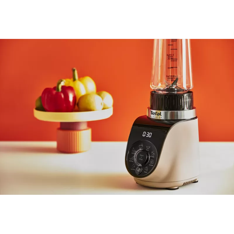 Stalinis plaktuvas Tefal Blend Up BL190AF0 — 0,85 l dubuo, 1000 W, 6 ašmenų Powelix, pulsas, ledo smulkinimas (Skaidri/Juoda/Smėlio spalvos)