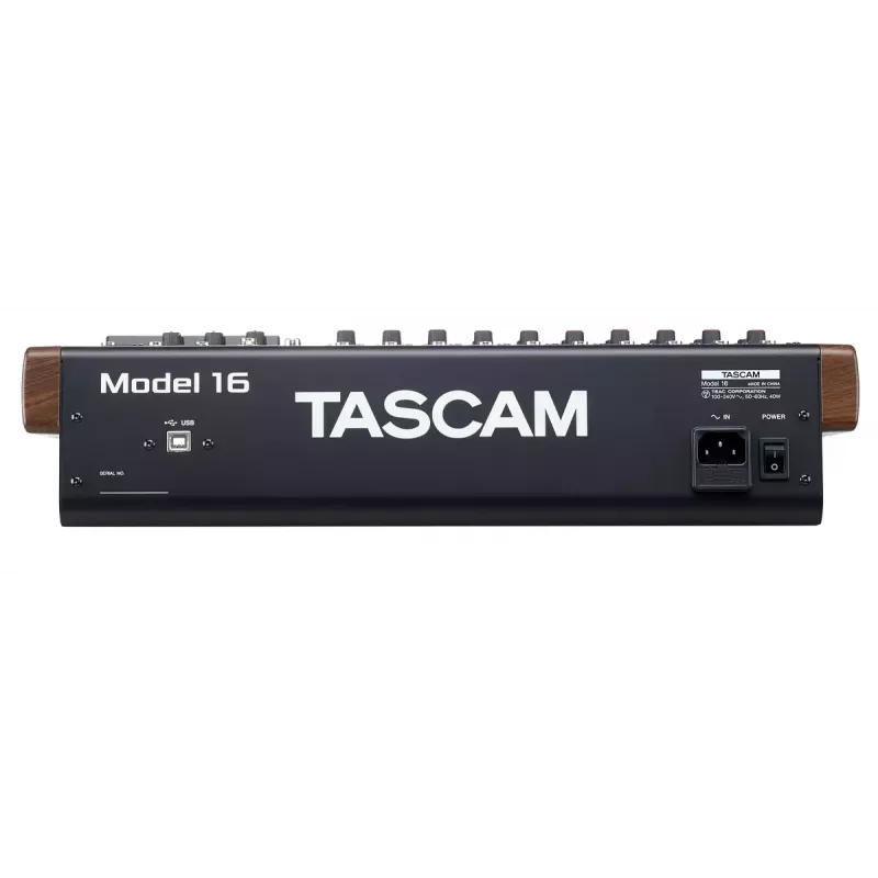 Garso maišytuvas Tascam MODEL 16 — 16 kanalų, 24 bitų DSP, 44,1/48 kHz, Bluetooth 5.0, USB Type-B, SD kortelių skaitytuvas