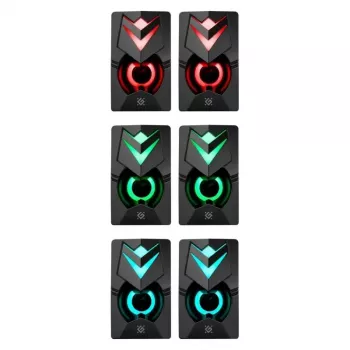 Kompiuterinės kolonėlės DEFENDER J4 2.0 6W LED USB, 3,5 mm, 90–20000 Hz, juodos