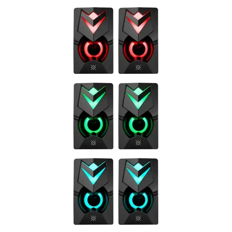 Kompiuterinės kolonėlės DEFENDER J4 2.0 6W LED USB, 3,5 mm, 90–20000 Hz, juodos