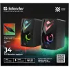 Kompiuterinės kolonėlės DEFENDER J4 2.0 6W LED USB, 3,5 mm, 90–20000 Hz, juodos