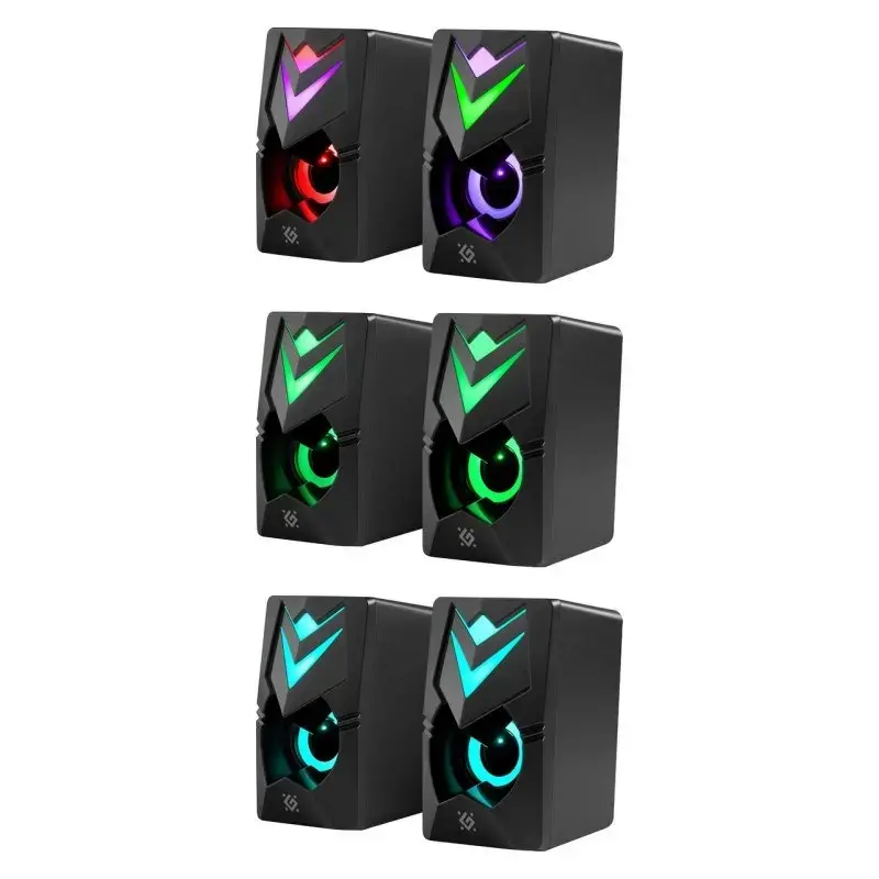 Kompiuterinės kolonėlės DEFENDER J4 2.0 6W LED USB, 3,5 mm, 90–20000 Hz, juodos