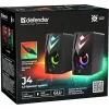 Kompiuterinės kolonėlės DEFENDER J4 2.0 6W LED USB, 3,5 mm, 90–20000 Hz, juodos