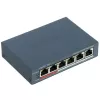 Tinklo komutatorius Hikvision DS-3E1106P-EI — 6 prievadų PoE eterneto komutatorius, nevaldomas, 10/100 Mbps