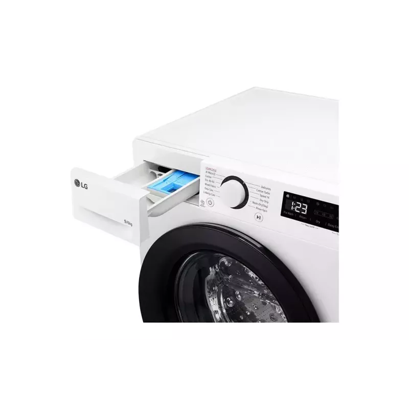 LG F4DR509SBW skalbimo ir džiovinimo mašina Pastatoma Priekinio pakrovimo Juoda, Balta
