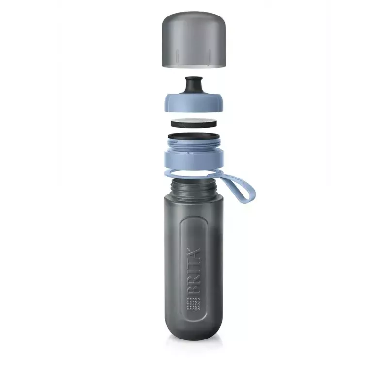 Filtruojantis butelis BRITA Active 600 ml Pastelinė mėlyna su 2 MicroDisc filtrais, plastikinis, be BPA, 233 mm