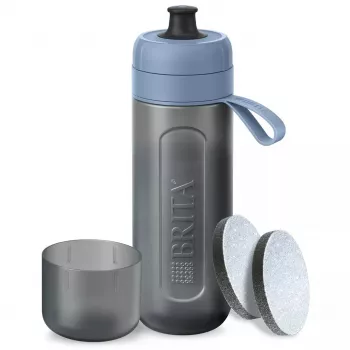 Filtruojantis butelis BRITA Active 600 ml Pastelinė mėlyna su 2 MicroDisc filtrais, plastikinis, be BPA, 233 mm