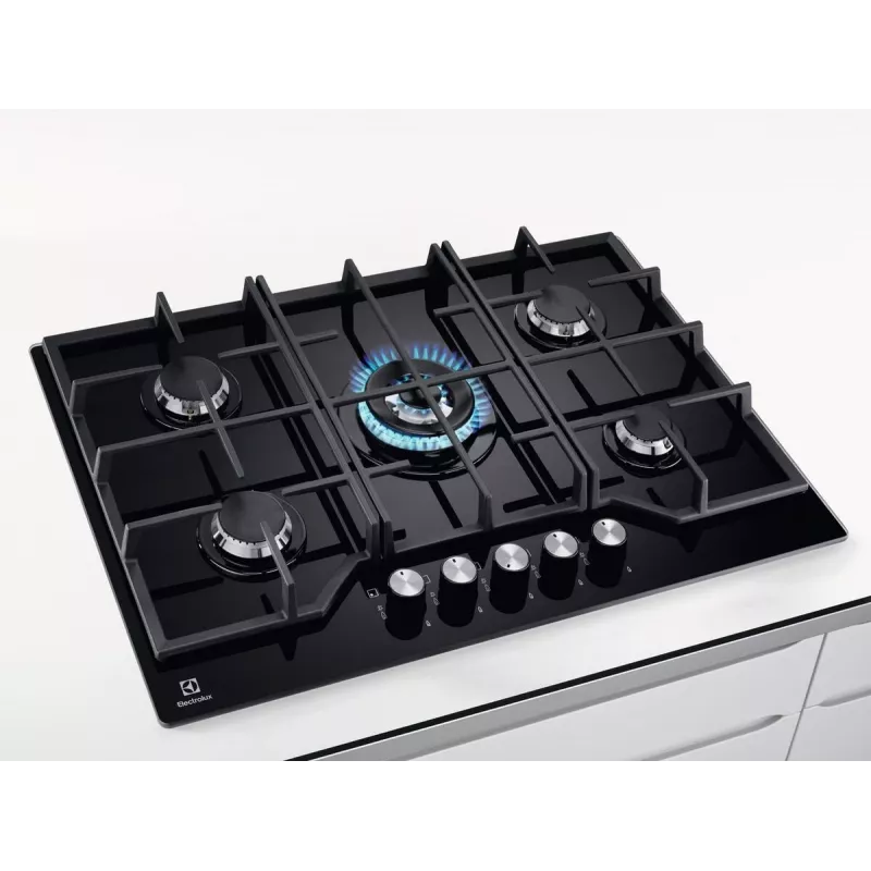 Electrolux KGG75362K Juoda Įmontuojama 75 cm Dujinė 5 zonos (-ų)