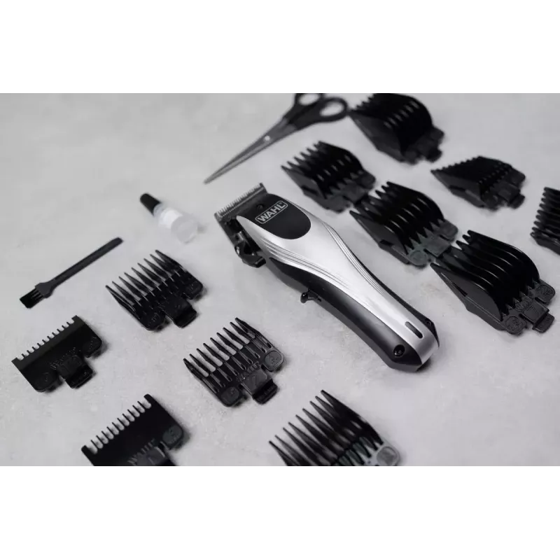 Plaukų kirpimo mašinėlė Wahl Rapid Clip 33 pakopų 0,7–28 mm ličio jonų, juoda nerūdijantis plienas