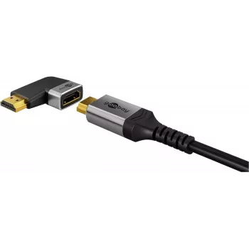 Goobay 72012 vaizdo kabelio adapteris HDMI A tipo kištukas juodas sidabrinis