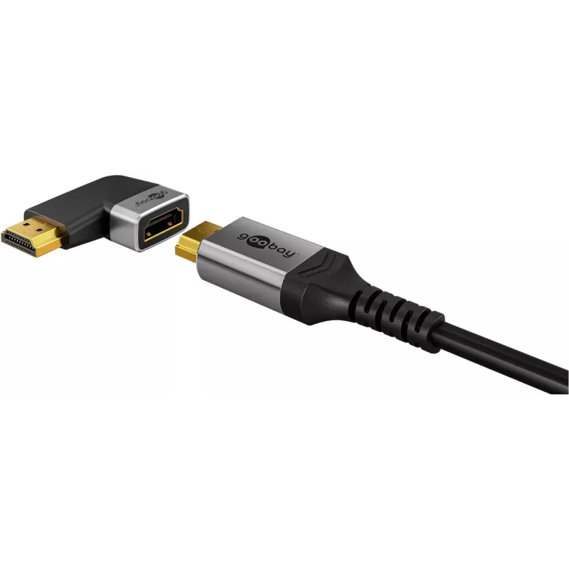 Goobay 72012 vaizdo kabelio adapteris HDMI A tipo kištukas juodas sidabrinis