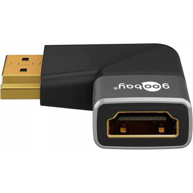 Goobay 72012 vaizdo kabelio adapteris HDMI A tipo kištukas juodas sidabrinis