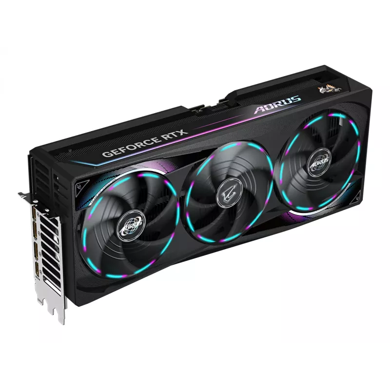 GIGABYTE AORUS GeForce RTX 5090 MASTER 32G vaizdo plokštė - 32 GB GDDR7, 512 bitų, PCI-E 5.0, 2655 MHz šerdies taktinis dažnis, 3 x DP 2.1a, 1 x HDMI 2.1b, GV-N5090AORUS M-32GD