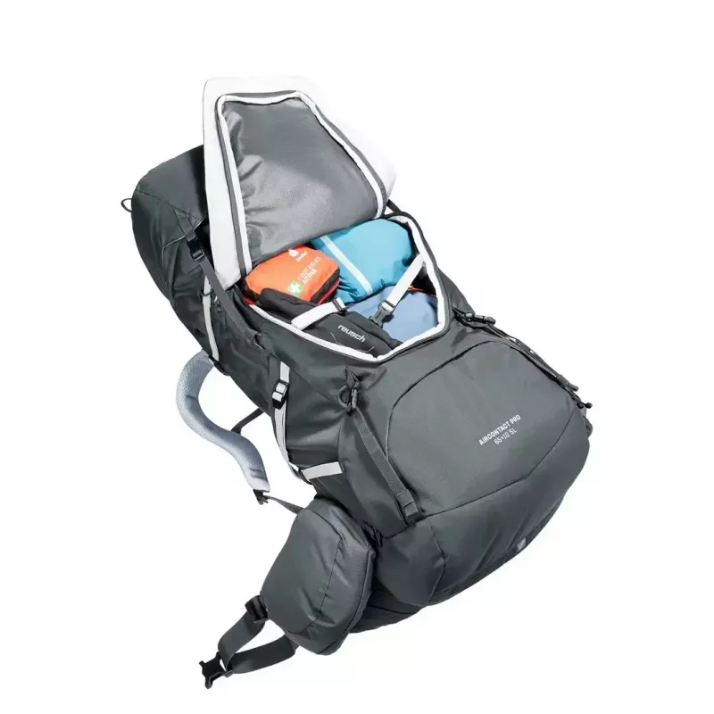 Žygeiviška kuprinė DEUTER Aircontact Pro 65+10 SL moterims, grafito, 65+10 l talpa