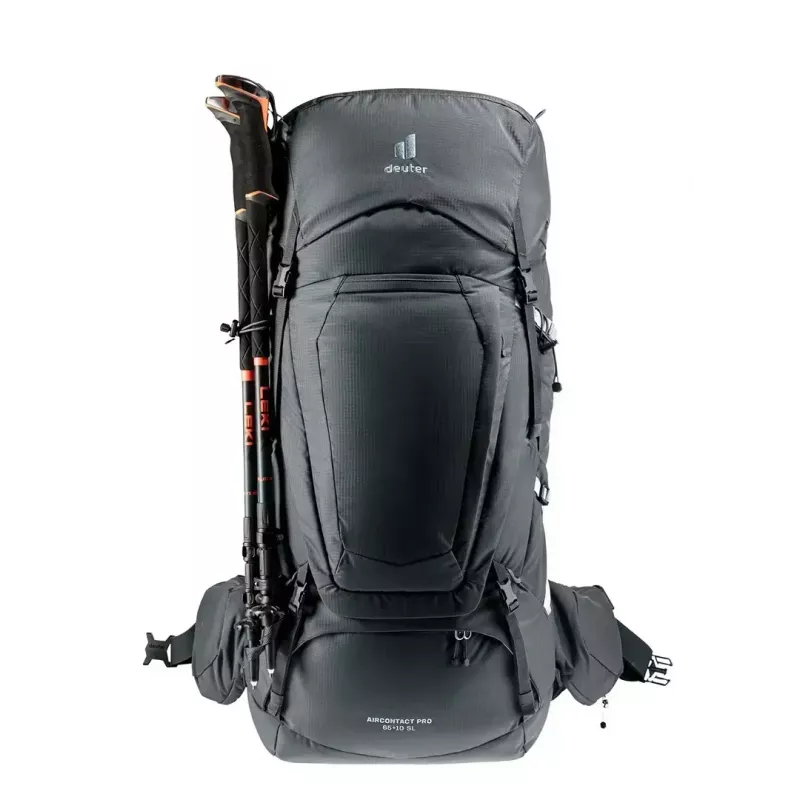 Žygeiviška kuprinė DEUTER Aircontact Pro 65+10 SL moterims, grafito, 65+10 l talpa