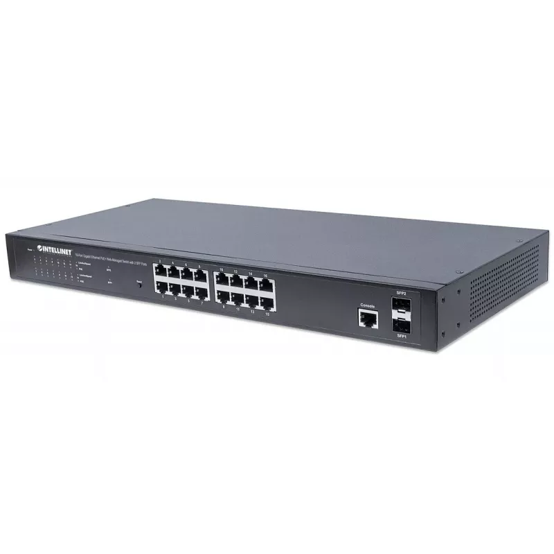 Valdomas jungiklis Intellinet 16 prievadų Gigabit Ethernet PoE+