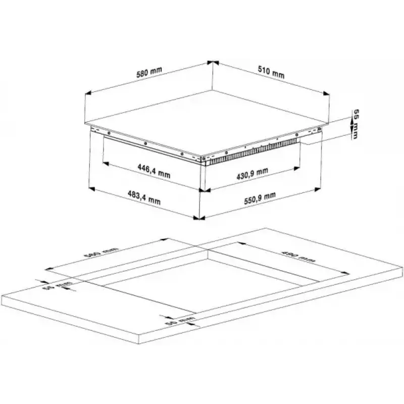 Beko HII 64400 MT kaitlentė juoda Įmontuojama 60 cm Zoninė indukcinė kaitlentė 4 zonos