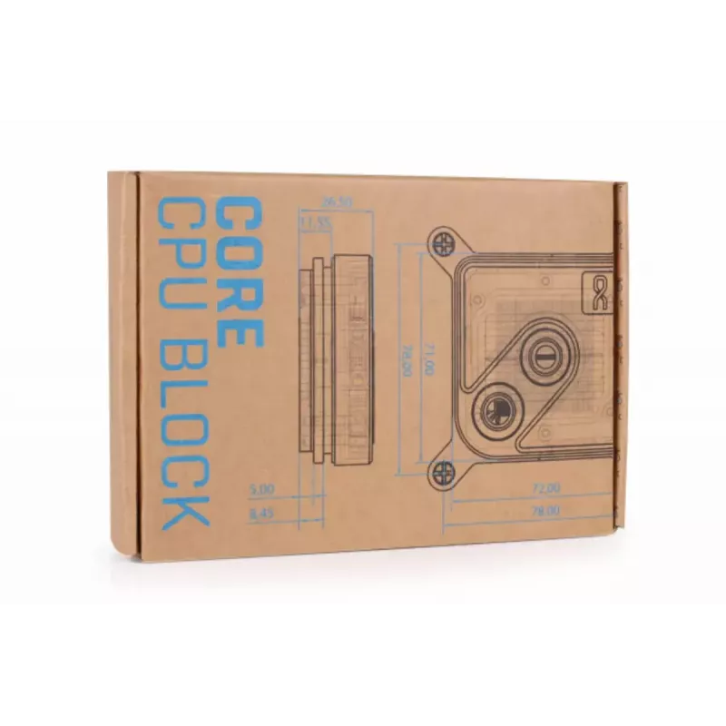 Vandens blokas Alphacool Core 1 Aurora žalvaris varis nikelis permatomas baltas 72 mm