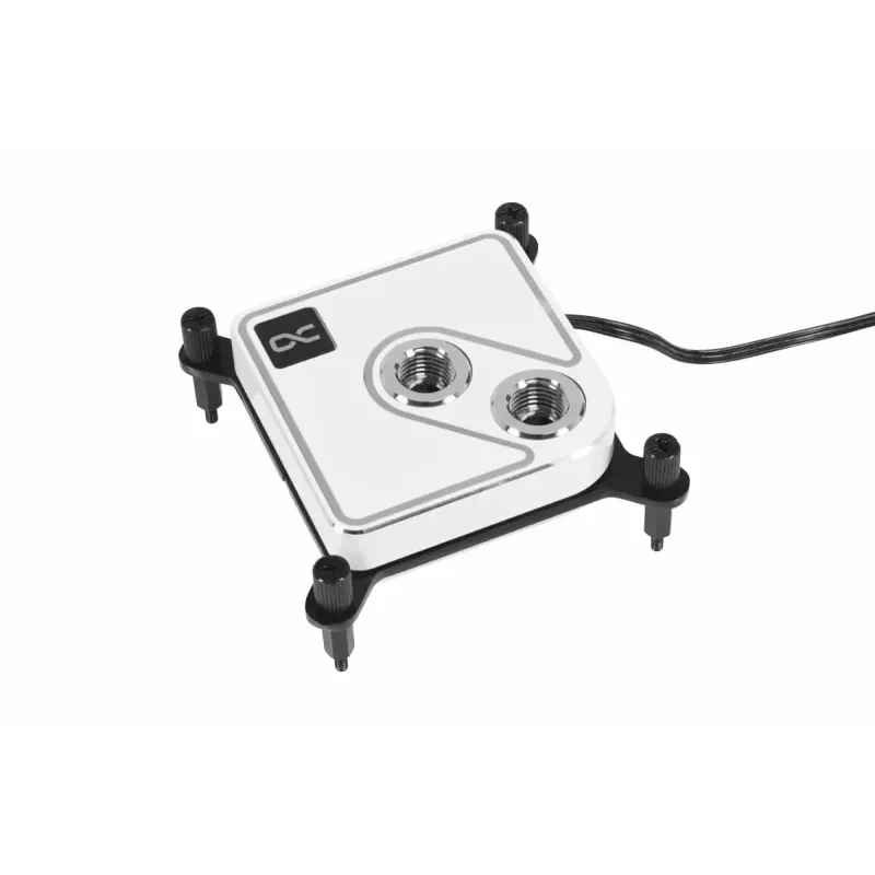 Vandens blokas Alphacool Core 1 Aurora žalvaris varis nikelis permatomas baltas 72 mm