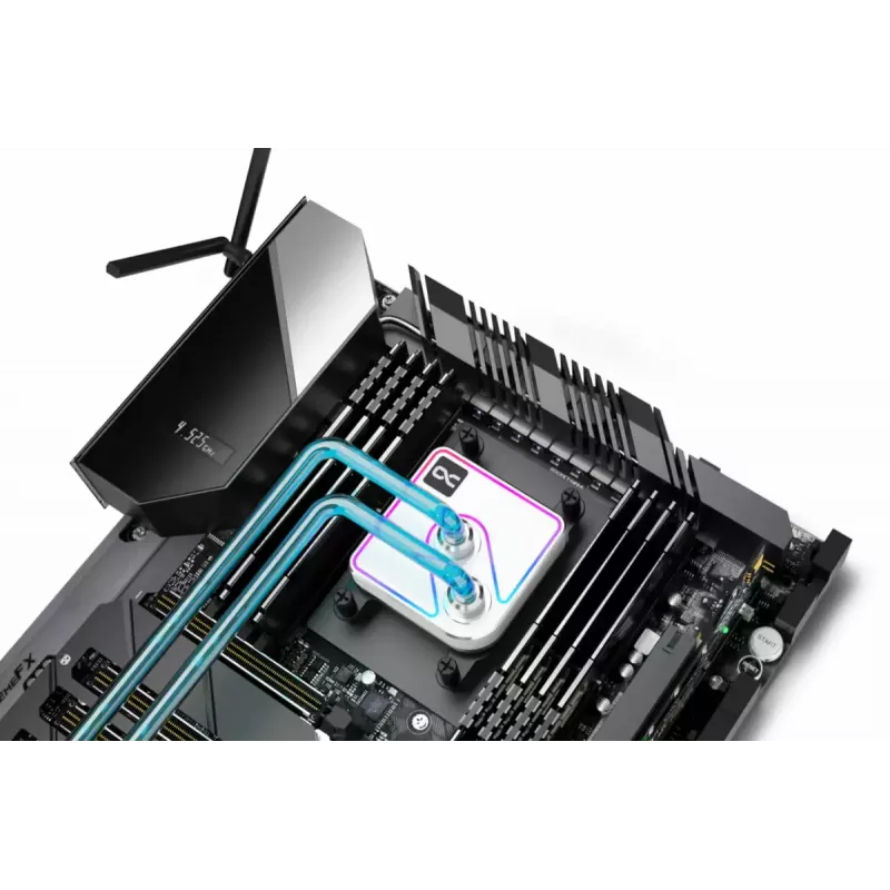 Vandens blokas Alphacool Core 1 Aurora žalvaris varis nikelis permatomas baltas 72 mm