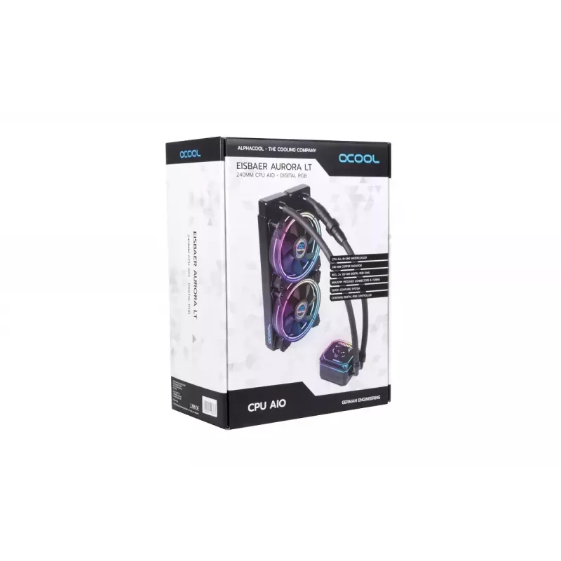 Viską viename skysčio aušintuvas Alphacool Eisbaer Aurora LT240 12 cm Juodas