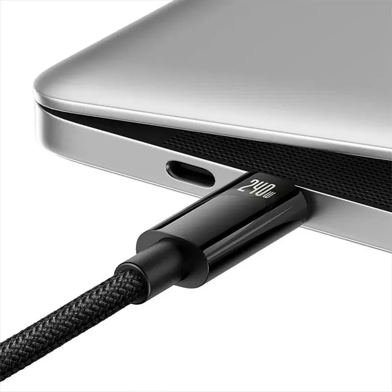 USB-C į USB-C kabelis Baseus Tungsten Gold 240W 3m