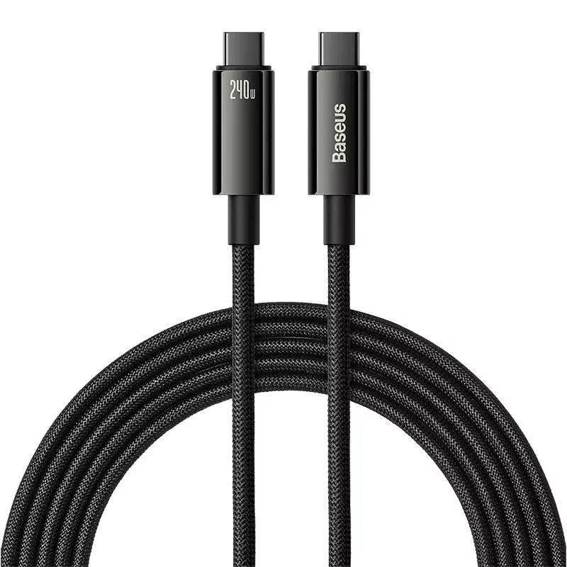 USB-C į USB-C kabelis Baseus Tungsten Gold 240W 3m