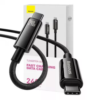USB-C į USB-C kabelis Baseus Tungsten Gold 240W 3m
