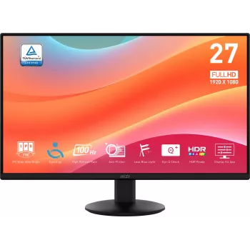 MSI Pro MP272L kompiuterio monitorius 68,6 cm (27 colių) 1920 x 1080 pikselių Full HD LED juodas