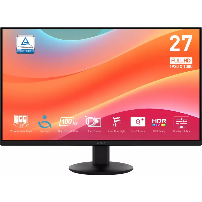 MSI Pro MP272L kompiuterio monitorius 68,6 cm (27 colių) 1920 x 1080 pikselių Full HD LED juodas