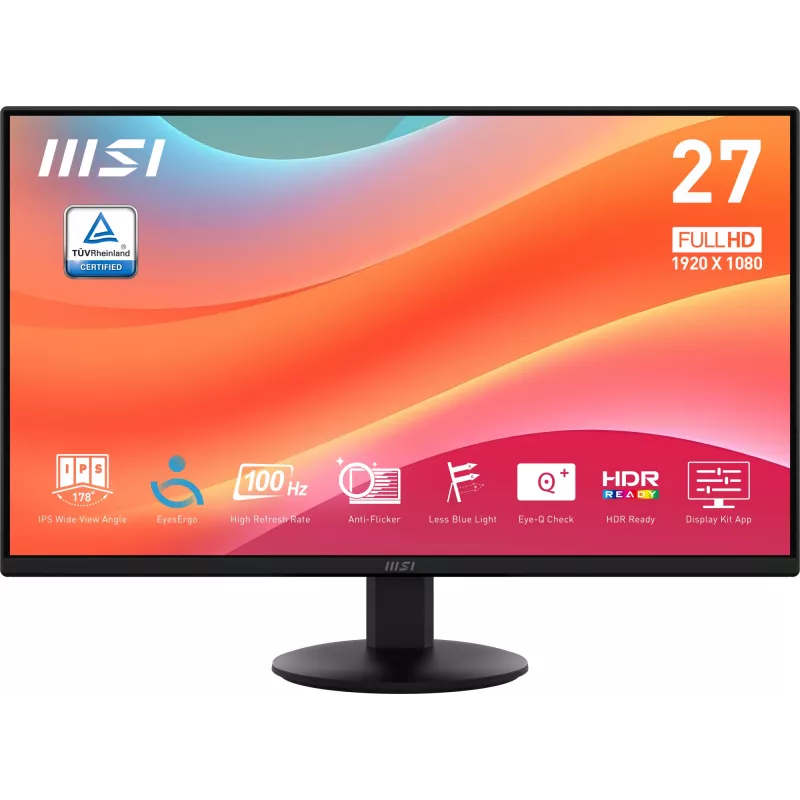 MSI Pro MP272L kompiuterio monitorius 68,6 cm (27 colių) 1920 x 1080 pikselių Full HD LED juodas
