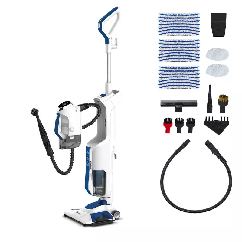 Polti Vaporetto 3 Clean vertikalusis dulkių siurblys AC Sausas ir šlapias valymas Putplastis Be maišelio 0,5 L 1700 W Mėlyna, Balta