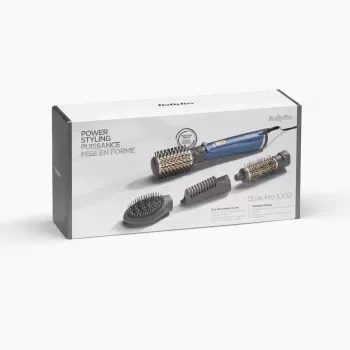 Karšto oro šepetys BaByliss Style Pro 1000 AS965E — 1000 W, 2,5 m laidas, 4 šepečių antgaliai, keraminis šildytuvas, jonizacija, automatinis sukimasis