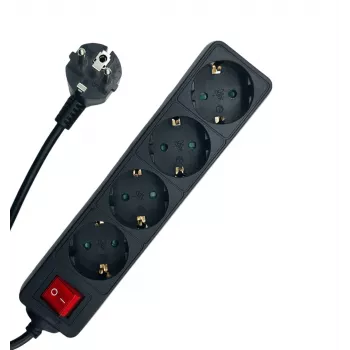Microconnect MC-GRU0045BS maitinimo ilgintuvas 5 m 4 kintamosios srovės lizdai (-ų) Vidinis Juoda