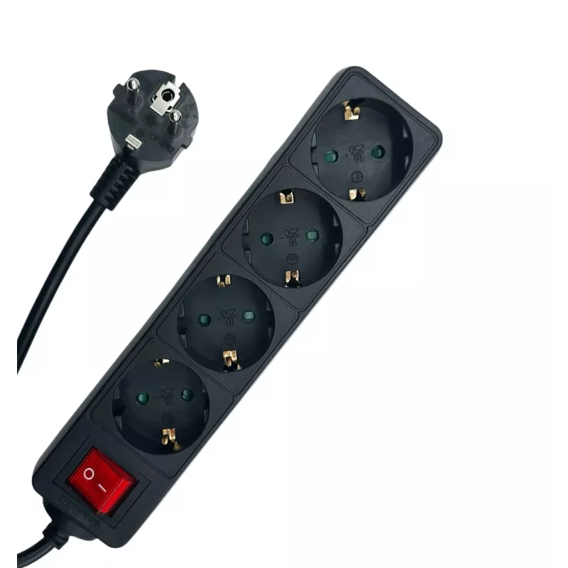 Microconnect MC-GRU0045BS maitinimo ilgintuvas 5 m 4 kintamosios srovės lizdai (-ų) Vidinis Juoda