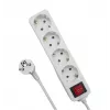 Microconnect MC-GRU0045WS maitinimo ilgintuvas 5 m 4 kintamosios srovės lizdų vidaus darbams Balta