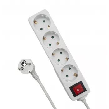 Microconnect MC-GRU0045WS maitinimo ilgintuvas 5 m 4 kintamosios srovės lizdų vidaus darbams Balta