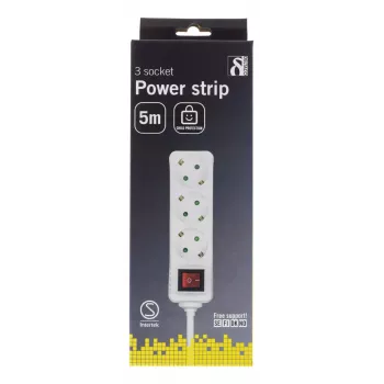 Microconnect GRU0035WS maitinimo ilgintuvas 5 m 3 kintamosios srovės lizdai Baltas