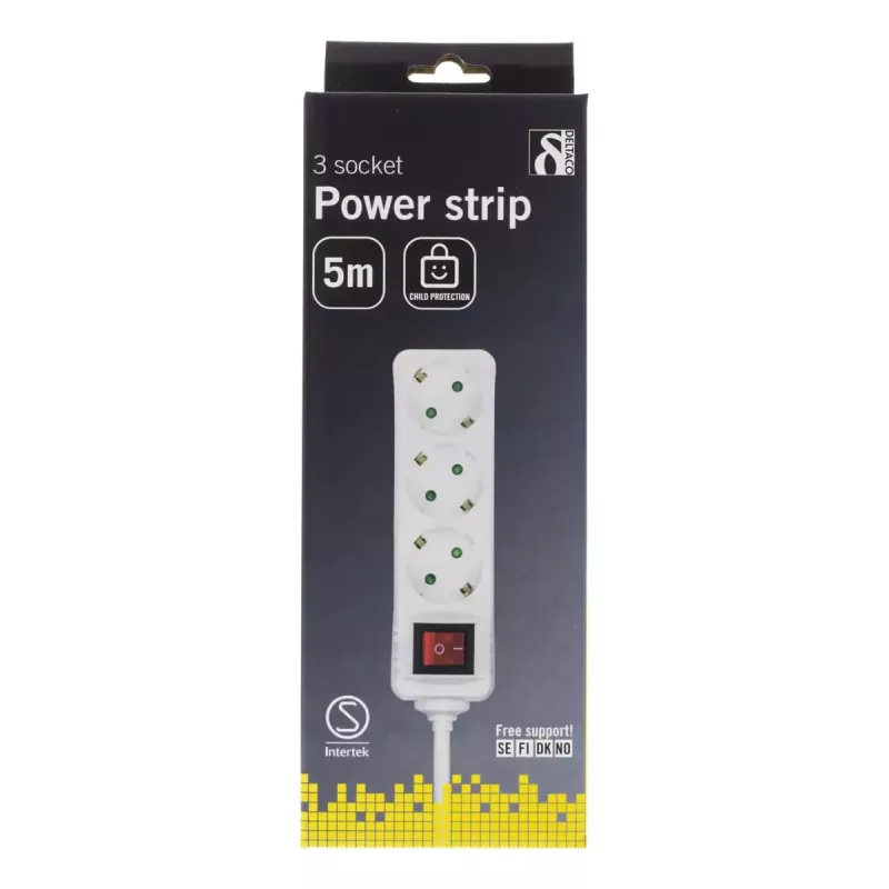 Microconnect GRU0035WS maitinimo ilgintuvas 5 m 3 kintamosios srovės lizdai Baltas