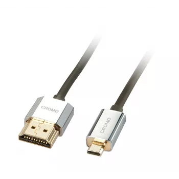 Lindy 1m CROMO plonas High Speed HDMI į Micro HDMI laidas su Ethernet