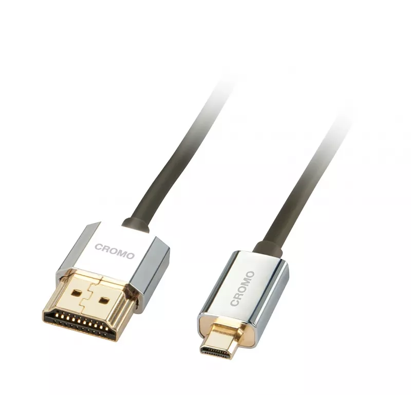 Lindy 1m CROMO plonas High Speed HDMI į Micro HDMI laidas su Ethernet