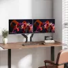 Manhattan TV ir monitoriaus laikiklis ant stalo, pilno judesio, spyruoklinis, 2 ekranams 13-45, juodas