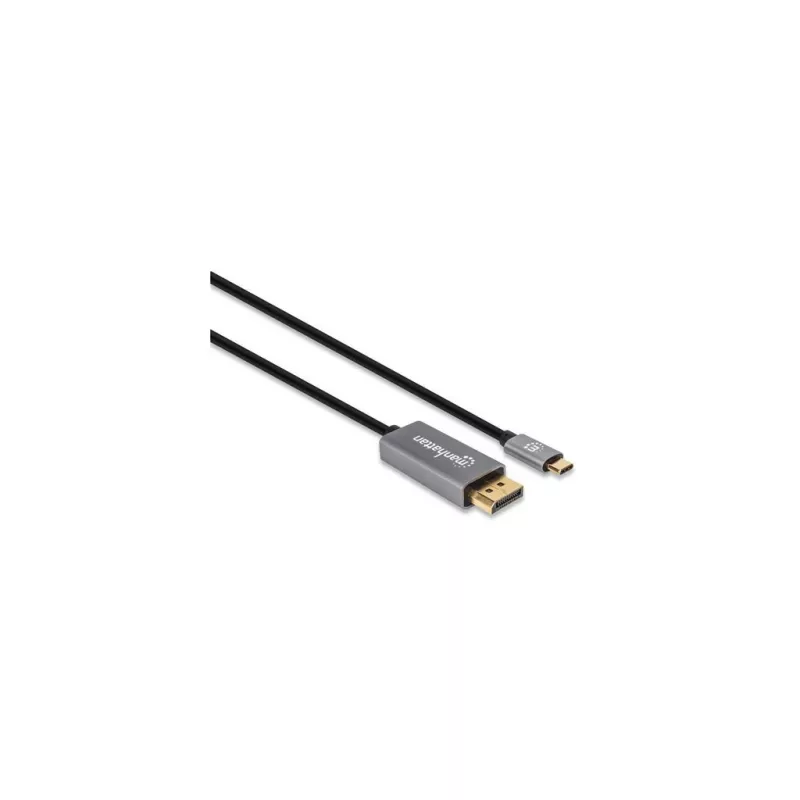 “Manhattan” USB-C - DisplayPort 1.4 laidas, 8K@60Hz, 3 m, kištukas-kištukas, ne dvikryptis, juodas, trejų metų garantija