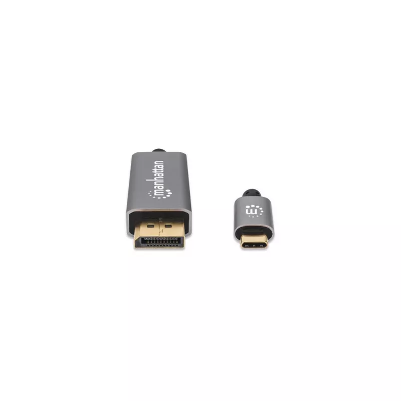 “Manhattan” USB-C - DisplayPort 1.4 laidas, 8K@60Hz, 3 m, kištukas-kištukas, ne dvikryptis, juodas, trejų metų garantija