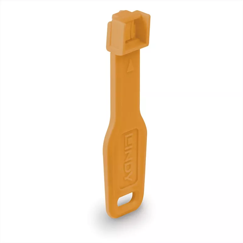 Prievado blokatorius Lindy RJ45 prievado užraktas oranžinis 10x + 1 raktas