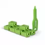 Prievadų blokatorių rinkinys Lindy SFP Port Locks Green 10 vnt. + 1 raktas, suderinamas su SFP, 20×74.5×5.9 mm