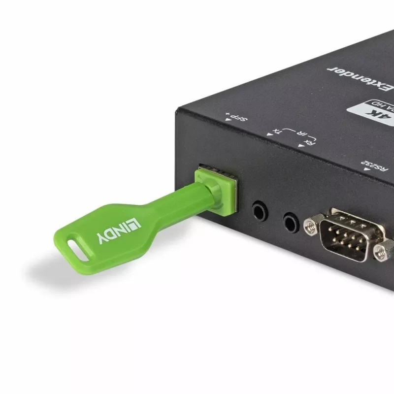 Prievadų blokatorius Lindy SFP prievadų užraktai žalia 20 vnt., suderinamas su SFP, ABS, 20×74,5×5,9 mm