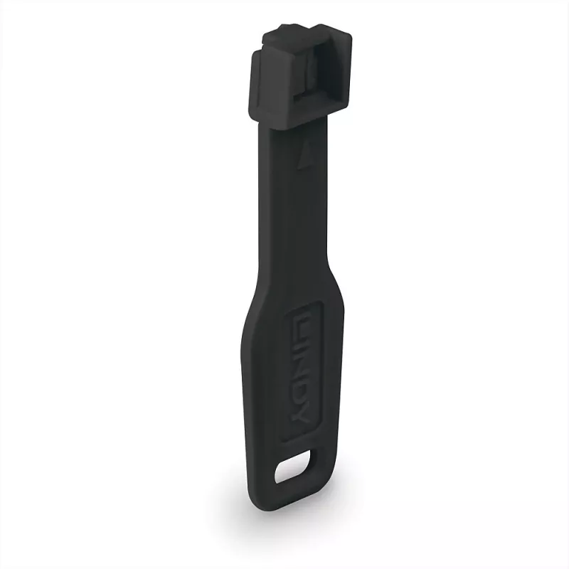Prievadų blokatorių rinkinys Lindy RJ45 Port Locks Juoda — 10 vnt. + 1 raktas, suderinama su RJ-45 prievadais