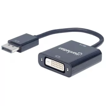 Manhattan DisplayPort 1.2a į DVI-D 24+1 adapterio laidas, 1080p@60Hz, 23cm, kištukas į lizdą, aktyvus, suderinamas su DVI-D, juodas, trejų metų garantija, atitinka DP2DVIS